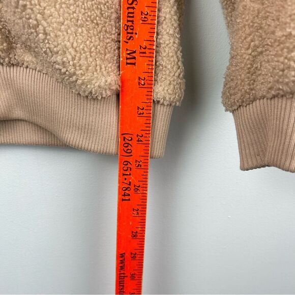 Avec Les Filles Sherpa Jacket Fuzzy Furry Warm Full Zip Tan Women’s Sz S - Picture 4 of 16
